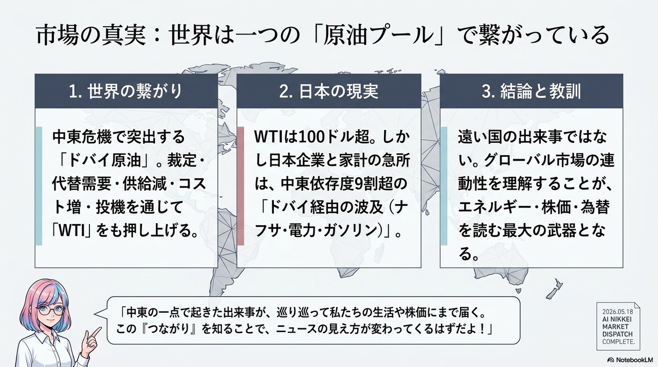結論：世界は一つの「原油プール」で繋がっている ― 中東危機が日本のガソリン代まで届く理由