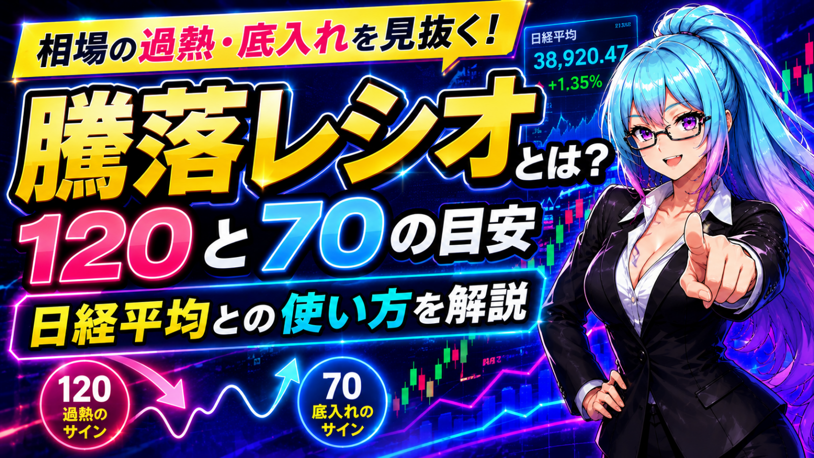 騰落レシオとは？120と70の目安・日経平均との使い方を解説