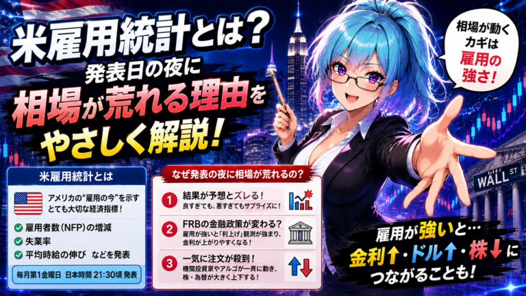 米雇用統計とは？発表日の夜に相場が荒れる理由をやさしく解説