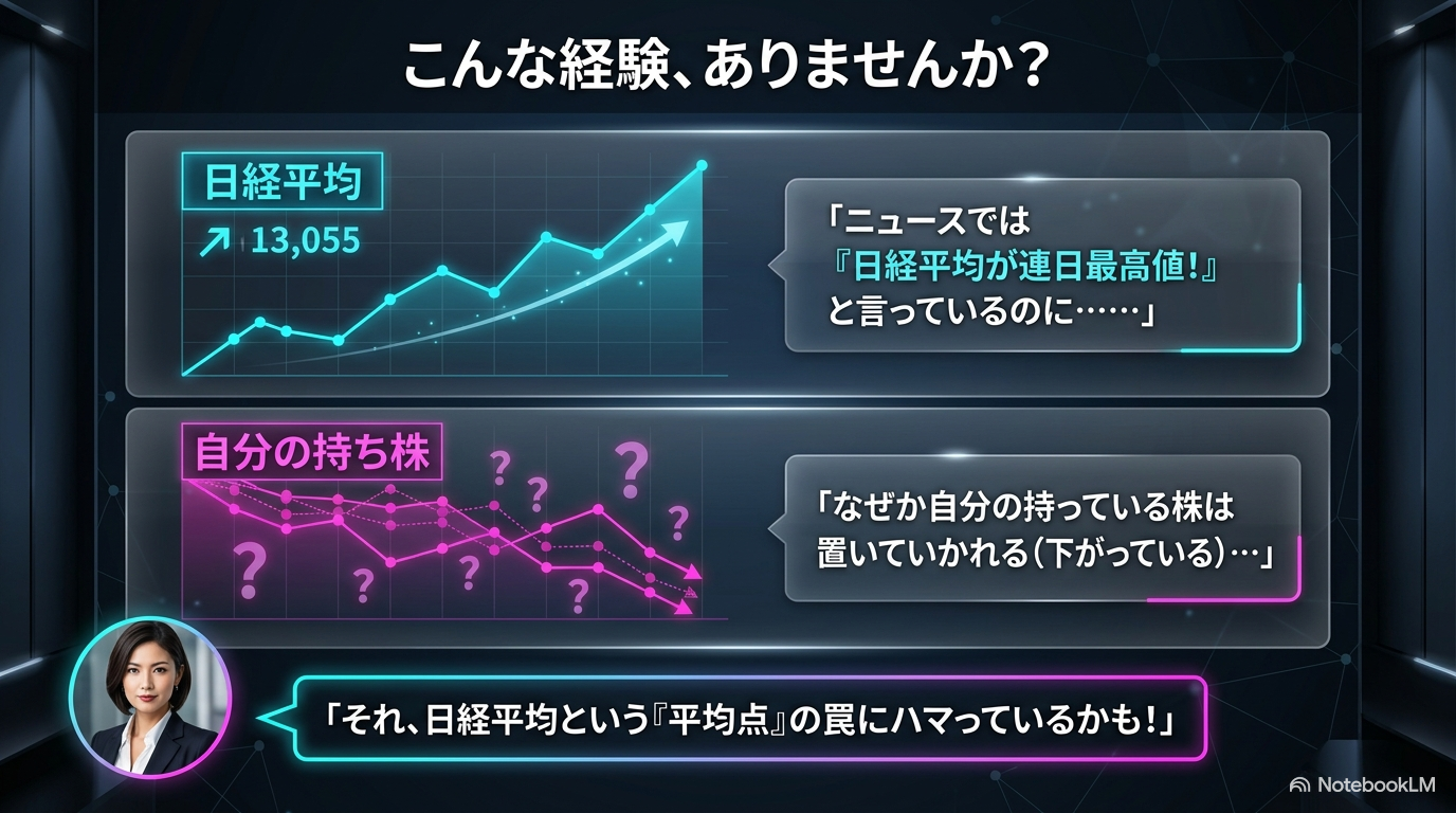 日経平均は連日最高値なのに自分の持ち株は下がる——平均点の罠