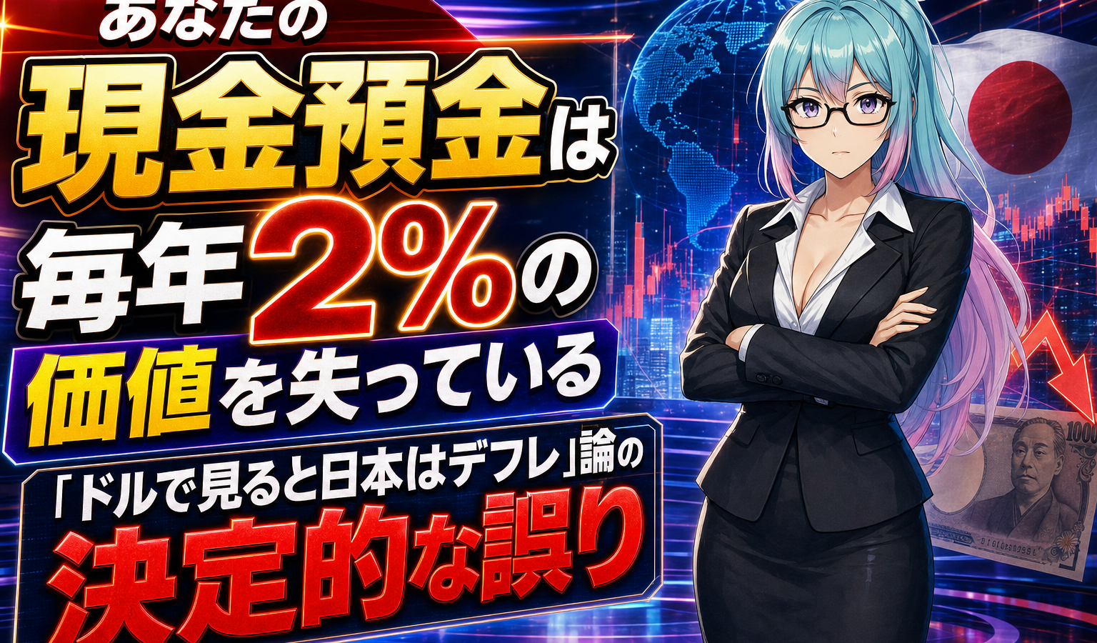 あなたの現金預金は毎年2%の価値を失っている — 「ドルで見ると日本はデフレ」論の決定的な誤り