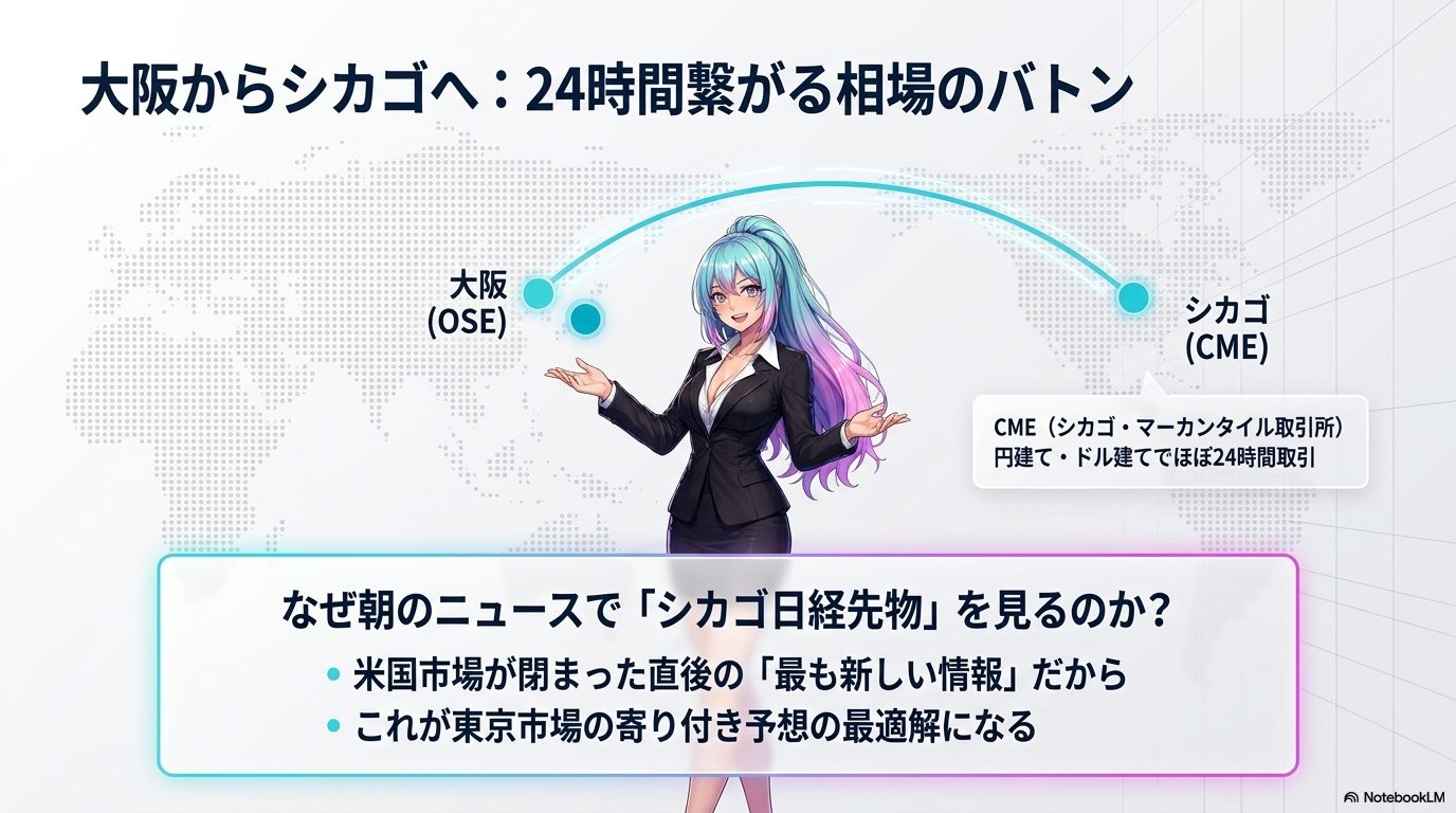 大阪からシカゴへ、24時間繋がる相場のバトン ― CME日経先物は米国市場が閉まった直後の「最も新しい情報」