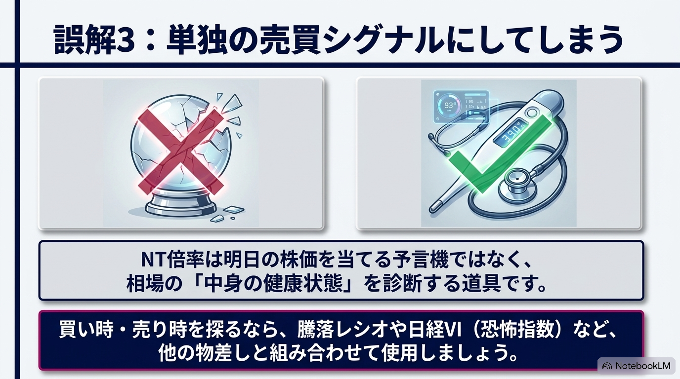 誤解3 — 単独の売買シグナルにしてしまう