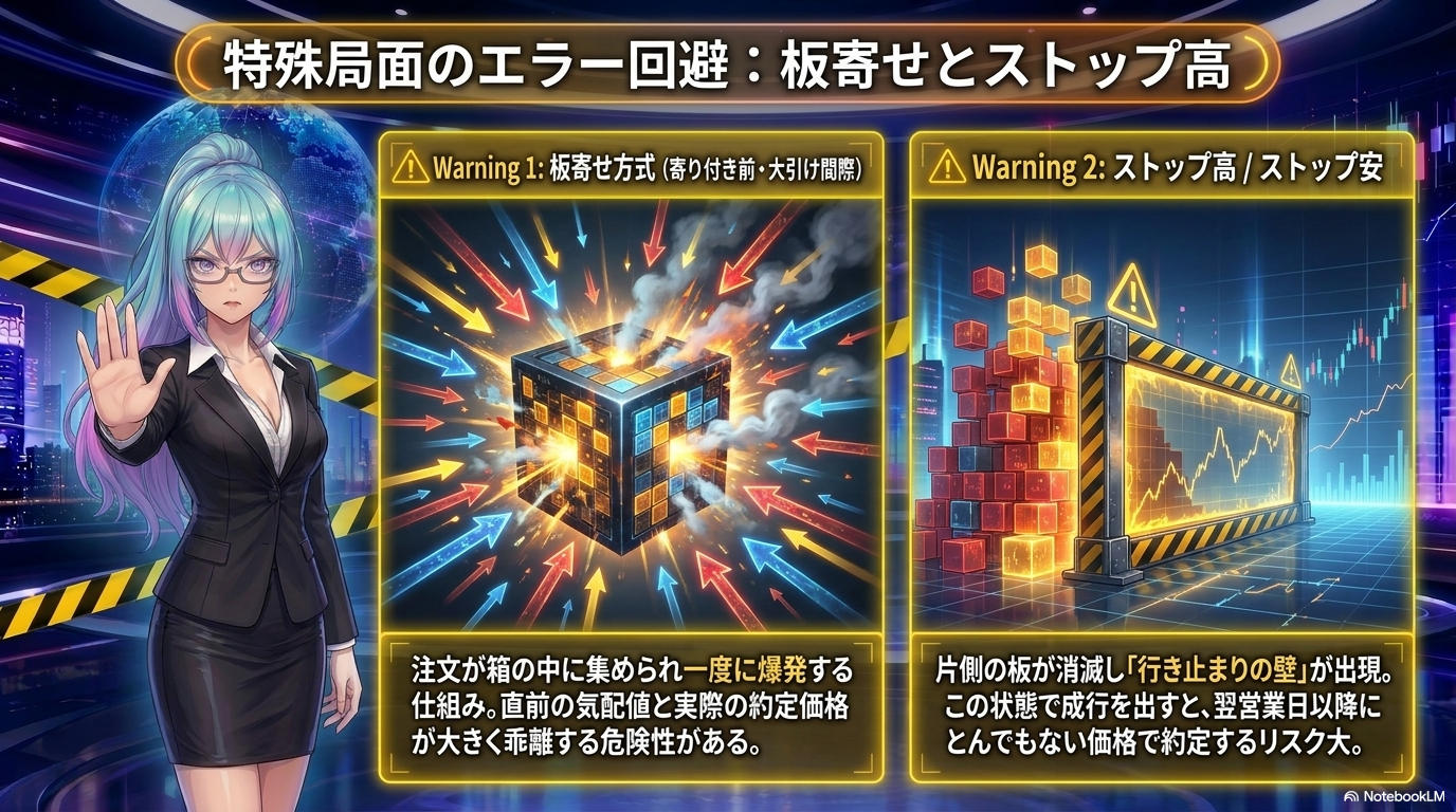特殊局面のエラー回避 ― 板寄せ方式とストップ高/ストップ安