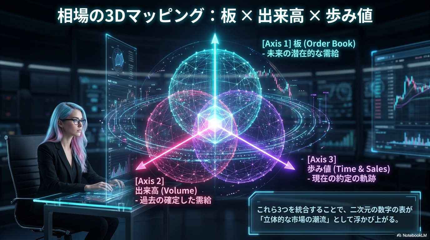 相場の3Dマッピング ― 板×出来高×歩み値