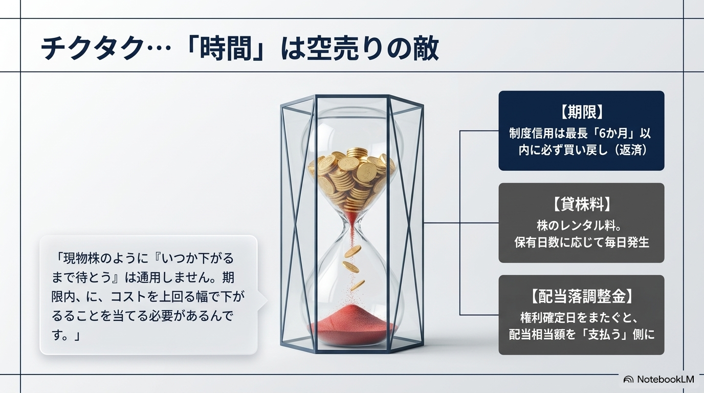 時間は空売りの敵 期限・貸株料・配当落調整金
