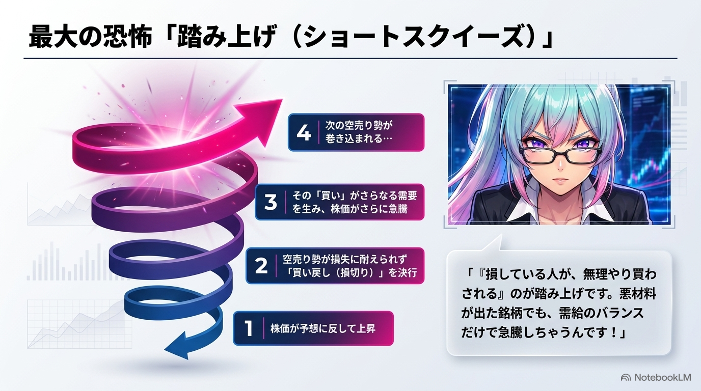 踏み上げ ショートスクイーズのメカニズム