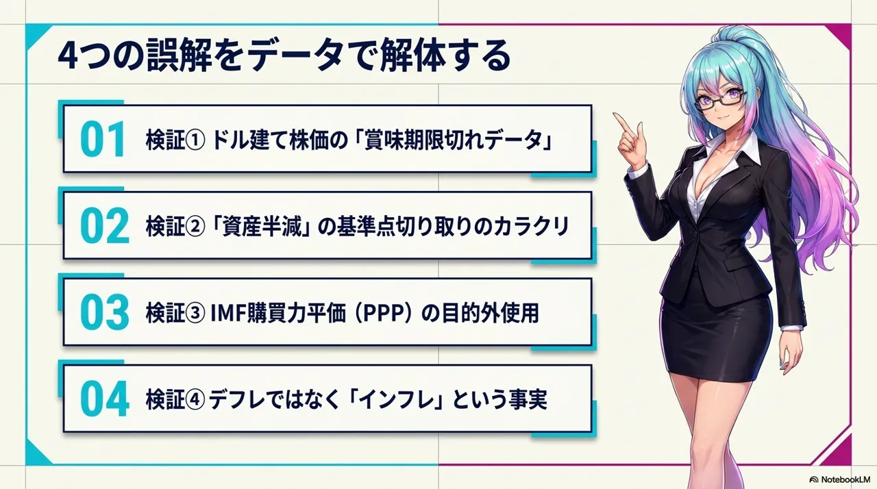 4つの誤解をデータで解体する(検証の全体像)