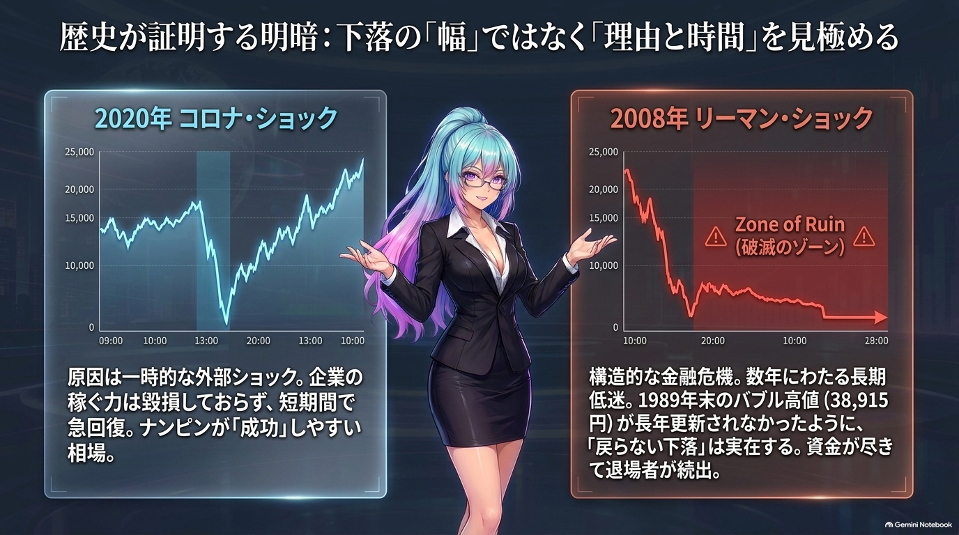 歴史が証明する明暗：2020年コロナ・ショックと2008年リーマン・ショックの違いは下落の「理由と時間」